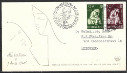 PAYS-BAS. N°717-8 Sur Enveloppe 1er Jour (FDC) De 1960. Année Mondiale Du Réfugié. - Vluchtelingen