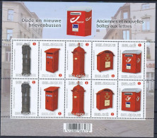 TIMBRE STAMP ZEGEL BELGIQUE  FEUILLET 2 X 5 4130-4134 ANCIENNES ET NOUVELLES BOITES AUX LETTRES  XX - 2011-2020