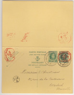 Entier Postal Type Houyoux N° 74 I - FN - 20 Et 5 + 20 Et 5 Vert - Avec Réponse Payée - P010 10c Et 5c   (RARE)  - 1931 - Cartoline Postale Con Risposta Pagata