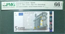 5 EURO M003J6 SPAIN 2002 SC FDS UNC. PERFECT PMG 66 EPQ - 5 Euro