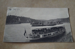 Yvoir, L'ile + Bateaux De Touristes ,belle Carte Ancienne - Yvoir