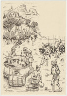 Vendanges En Languedoc Au Moyen-Age - Montferrier Et Le Pic St Loup  (illustration De G.Jeanjean) - Languedoc-Roussillon