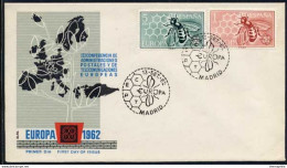 ABEILLES - HONEYBEE / 1962  ESPAGNE ENVELOPPE FDC ILLUSTREE  (ref 6660) - Abeilles