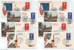 EUROPA - CEPT - FRANCE / 1958 -  8 ENVELOPPES FDC ILUSTREES DIFFERENTES - PETIT PRIX (ref 5677) - 1958