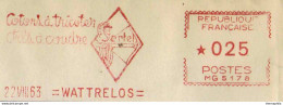 TIR A L ARC - ARCHERIE / 1963 WATTRELOS - NORD - EMA ILLUSTREE SUR LETTRE / 2 IMAGES (ref GF269) - Bogenschiessen