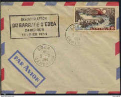 EAU - BARRAGE / 1954 CAMEROUN ENVELOPPE DU JOUR DE L INAUGURATION (ref 9115) - Eau