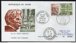 DOCTEUR ALBERT SCHWEITZER - NOBEL / 1975 NIGER ENVELOPPE FDC NUMEROTEE (ref 2638e) - Albert Schweitzer