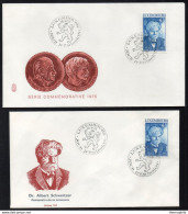 DOCTEUR ALBERT SCHWEITZER - NOBEL / 1975 LUXEMBOURG 2 ENVELOPPES FDC DIFFERENTES (ref 2698a) - Albert Schweitzer