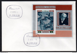 DOCTEUR ALBERT SCHWEITZER - NOBEL / 1971 AJMAN BLOC SUR ENVELOPPE FDC (ref 2723a) - Albert Schweitzer