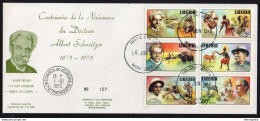 DOCTEUR ALBERT SCHWEITZER - NOBEL / 1975 LIBERIA SERIE SUR ENVELOPPE FDC NEMEROTEE (ref 2722aGF) - Albert Schweitzer