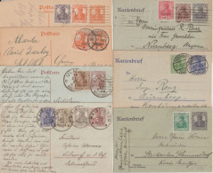 1919/22 - GERMANIA - 34 ENTIERS POSTAUX AFFRANCHISSEMENTS COMBINAISONS TOUTES DIFFERENTES ! - Cartoline