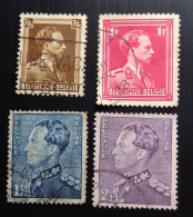 Belgique 1936 -1969 Roi Léopold - Modèle: Maurice Poortman  – 4 Stamps  Used - 1934-1935 Leopold III