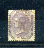 1855-60 INDIA N.6 8p. Violet Yv. Type (C) USATO, Piegato/Bent - 1858-79 Kolonie Van De Kroon