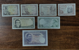 ESPAÑA. LOTE DE 7 BILLETES PERIODO ESTADO ESPAÑOL, SIN CIRCULAR. - Collections