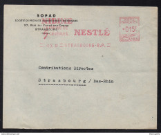 NESTLE - NIDINE - ALIMENTATION - CEREALES  / 1951 STRASBOURG EMA PUBLICITAIRE SUR LETTRE (ref LE2260) - Alimentation