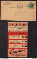 TEXTILE - CONFECTION - MANTEAUX - COSTUMES - ROBES / 1940 USA ENTIER POSTAL PUBLICITAIRE (ref LE2729) - Textile