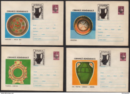 CERAMIQUE - PORCELAINE / 1980 ROUMANIE - 9 ENTIERS POSTAUX ILLUSTRES / 3 IMAGES (ref 1510) - Porcelain