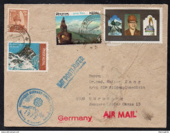 ALPINISME - MOUNTAINEERING - EVEREST / 1972 NEPAL EXPEDITION LHOTSE LETTRE AVION POUR L'ALLEMAGNE (ref LE3650) - Bergsteigen