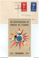STRASBOURG  - FRANCE / 1959 - Xe ANNIVERSAIRE DU CONSEIL DE L'EUROPE - CARTE OFFICIELLE (ref LE3974) - 1959