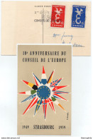 STRASBOURG  - FRANCE / 1959 - Xe ANNIVERSAIRE DU CONSEIL DE L'EUROPE - CARTE OFFICIELLE (ref LE3975) - European Community
