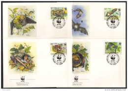 CHAUVE-SOURIS - BAT - FLEDERMAUS - WWF / 1989 BULGARIE 4 ENVELOPPES FDC ILLUSTREES (ref CM118) - Vleermuizen