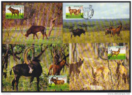 BOVIDE - VACHE - PALANCA - WWF / 1990  ANGOLA 4 CARTES MAXIMUM FDC ILLUSTREES (ref CM159) - Vaches