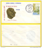 GENERAL DE GAULLE - NOUVELLE CALEDONIE  / PA 208 SUE ENVELOPPE FDC (ref 1417) - De Gaulle (Général)