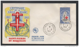 SAINT PIERRE & MIQUELON - CROIX ROUGE / 1963 # 369 SUR ENVELOPPE FDC / COTE 15 €  (ref 4268) - FDC