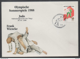 JUDO - ARTS MARTIAUX / 1988 COREE ENVELOPPE  FDC ILLUSTREE  (ref LE801) - Judo