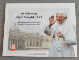 Pape Benoît - Benedikt XVI - 80ans - 2007 . Carnet Caritatif Avec Timbre Du Vatican Et D' Allemagne - 2001-2010