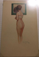 Cp Illustrateur Signée Maurice Millière, Théâtreuses Femme Nue, érotique, Miroir, Marque L-E N°5008 - Milliere