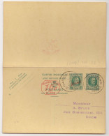 Entier Postal Type Houyoux N° 77 I - FN - 20 Et 10/5 + 20 Et 10/5c Vert  - Avec Réponse Payée - B003 10c  (RARE) - 1931 - Tarjetas Postales Con Respuesta