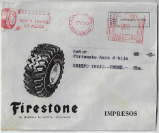 Argentina 1972 Cover Sent From Lavallol To Obispo Trejo Meter Stamp Pitney Bowes Automax Slogan Tire Firestone Rubber - Cartas & Documentos