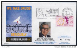 DROGUE - DRUGS (lutte Contre) / 1990 ENVELOPPE NUMEROTEE DU PARLEMENT EUROPEEN (ref 1758) - Drugs