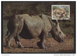 RHINOCEROS  / SWAZILAND / WWF 1987 CARTE MAXIMUM FDC (ref 2305) - Rhinozerosse