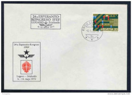 ESPERANTO - TRAIN - CHEMINOTS / 1972 SUISSE ENVELOPPE A ENTETE DU CONGRES IFEF (ref 3697) - Esperanto