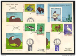 PROTECTION DE LA NATURE / 1980 ROUMANIE # 3271/76 & BF 141 SUR 4 ENVELOPPES  FDC ILLUSTREE (ref 3346) - Polucion