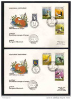 PROTECTION DE LA NATURE - OISEAUX   /1980  HONGRIE SERIE # 2736 A 2741  SUR 2 FDC NUMEROTES (ref 3368) - Protection De L'environnement & Climat