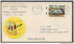 FRANC MACONNERIE / 1984 USA  A.A.O.N.M.S ENVELOPPE ILLUSTREE (ref 3456) - Freemasonry