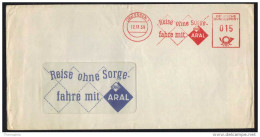 PETROLE - ESSENCE - ARAL  / 1959 ALLEMAGNE EMA SUR ENVELOPPE ILLUSTREE (ref 4730) - Aardolie