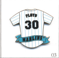 Pin's Base Ball /“Marlins“ De Miami (USA) - Maillot De Floyd N° 30. Est. Peter David BP 2001 ©️ MLBPA. Zamac. T622-03 - Honkbal