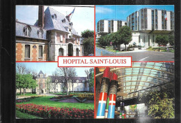 Cpm 7537737 Hopital Saint Louis 4 Vues Sur Carte , Avenue Claude Vellefaux - Santé, Hôpitaux