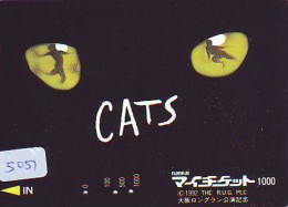 Carte Prépayée Japon  * CINEMA * FILM * CATS * 5051 *  PREPAID CARD Cinema * Japan Card Movie * KINO - Cinema