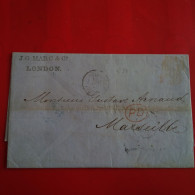 LETTRE LONDON J.G.MARC AND CO POUR MARSEILLE GUSTAVE ARNAUD - Poststempel