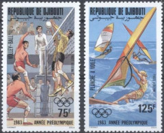 Djibouti 1983, Olympic Game In Los Angeles, Volleyball, Surfing, 2val - Nuoto