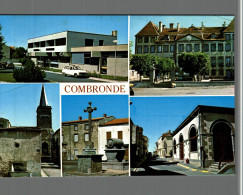 63 COMBRONDE LA POSTE ET LA PERCEPTION LA MAIRIE L'EGLISE LE TONNEAU LA NOUVELLE SALLE DES FETES - Combronde