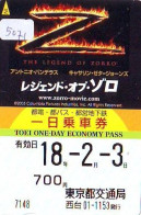 Carte Prépayée Japon  * CINEMA * FILM * ZORRO  * 5071 *  PREPAID CARD Cinema * Japan Card Movie * KINO - Cinéma