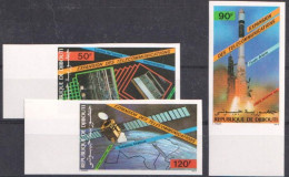 Djibouti 1985, Space, Ariane Rocket, Arabsat, 3val IMPERFORATED - Télécom