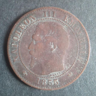 2 Centimes Napoléon III, Tête Nue 1855 B Ancre - 2 Centimes