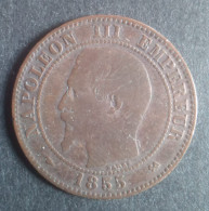 2 Centimes Napoléon III, Tête Nue 1855 B Chien - 2 Centimes